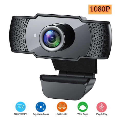 BENTOBEN HD 1080P Webcam avec Microphone mise au point automatique vidéo caméra web pour PC Gamer Streaming YouTube travail de conférence ► Photo 1/6