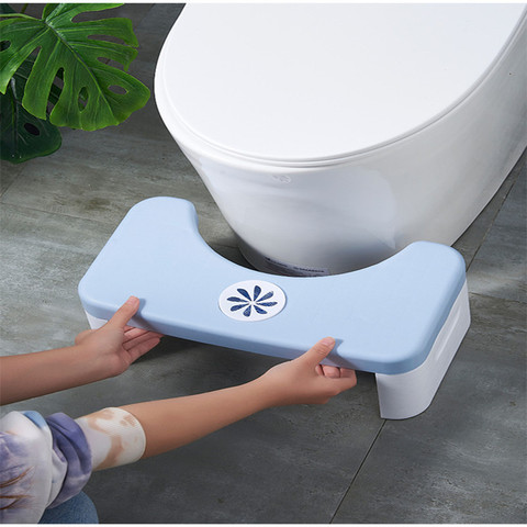 Tabouret de toilette pliant, tabouret de salle de bain marchepied de toilette tabouret auxiliaire squat confortable adapté à toutes les toilettes, facile à ranger ► Photo 1/6