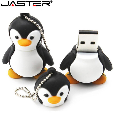 JASTER – clé USB créative pingouin de dessin animé authentique, support à mémoire de 4gb 8gb 16gb 32gb 64gb, disque amovible, capacité réelle ► Photo 1/6