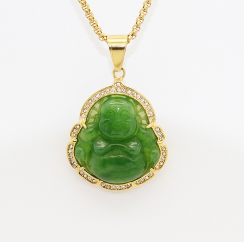 Classique pierre naturelle bouddha pendentif collier fête mariage femmes hommes cadeau bijoux ► Photo 1/1