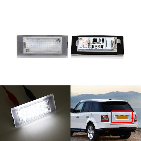 2 pièces détachées pour Land Rover Ranger Rover L322 de 2003 à 2012, lampe SMD, lumière blanche, sans erreur, plaque d'immatriculation Led ► Photo 1/5