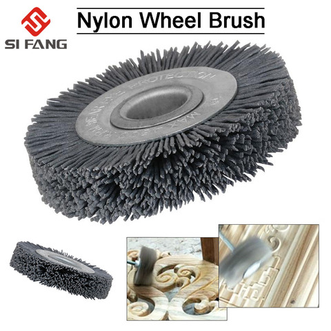 Brosse à roue en Nylon 70x16mm pour meubles en bois, meulage, polissage, fil abrasif, 180 # ► Photo 1/6