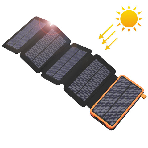 Power Bank solaire, batterie externe étanche, double USB, pour Huawei, iPhone, Samsung, iPad, Xiaomi, Sony, Nokia, Xiaomi ► Photo 1/6