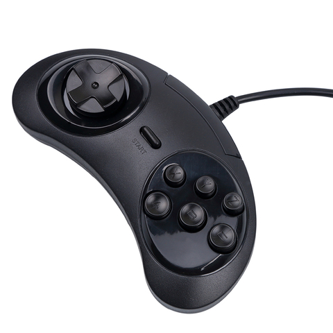 Manette de jeu classique filaire USB 6 boutons, contrôleur de jeu pour SEGA MD2 PC MAC Mega Drive ► Photo 1/6