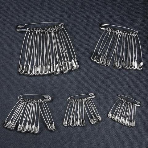 Broches de sécurité, offre spéciale 50/100 pièces, outils de couture, accessoires de couture, aiguilles en métal argenté, grande épingle de sécurité, petite broche, accessoires pour vêtements ► Photo 1/6