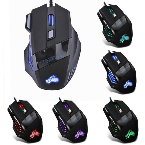 5500DPI souris de jeu filaire professionnel 7 boutons USB câble LED souris de joueur optique pour ordinateur portable souris d'ordinateur ► Photo 1/6