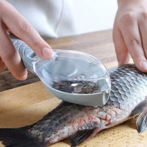 1Pc peau de poisson brosse raclage pêche échelle brosse râpes rapide enlever poisson couteau nettoyage éplucheur Scaler grattoir avec boîte paquet ► Photo 1/6