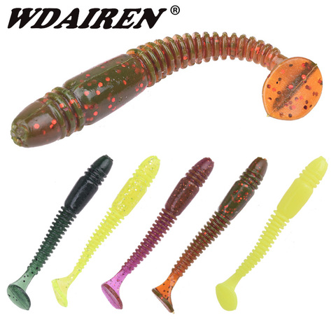 10 pcs/lot gabarit appâts De Pêche doux 7.5 cm 3g T Queue souple Poisson SwimBait basse ver Leurre Souple Artificielle sel odeur Silicone Leurres ► Photo 1/6