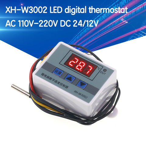 XH-W3002 W3002 AC 110V-220V DC 24V DC 12V Led thermorégulateur numérique Thermostat régulateur de température commutateur de contrôle compteur ► Photo 1/6