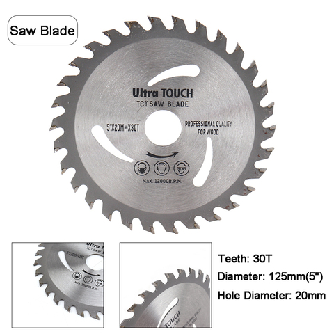 Lame de scie circulaire pour le bois, 5 pouces, 125mm, 30T, alésage de 20mm pour couper le bois, le plastique, le carbure, pour le travail du bois ► Photo 1/6