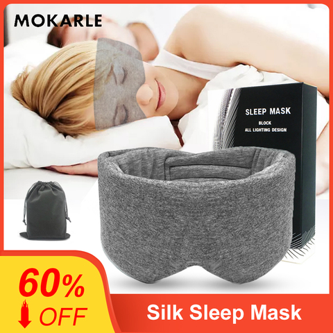 100% coton soie masque de sommeil bandeau yeux cache oeil Patch femmes hommes doux Portable bandeau de voyage masque oculaire de sommeil ► Photo 1/6