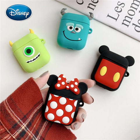 Dessin animé Mignon Mickey Minnie Airpods Souple Coque En Silicone Bluetooth Casque Boîte Étui De Protection Sans Fil Casque Cas Jouet Accessoire ► Photo 1/6