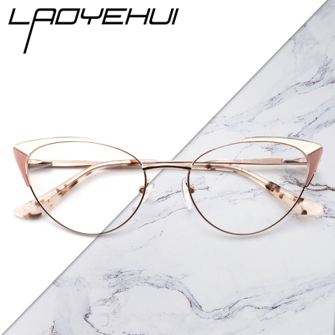 Lunettes de vue femme oeil de chat avec cadres de luxe femme faux lunettes sans dioptries optique Prescription lunettes marque de mode ► Photo 1/6