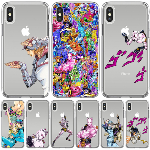 JOJO – Coque de téléphone à l'effigie du dessin animé japonais Bizarre Adventure, pour iPhone 12 11 Pro Max X XR XS 8 7 6 Plus Mini SE2022 ► Photo 1/6