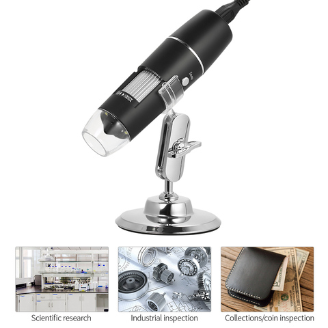 Microscope numérique USB 50-1000X caméra Endoscope, Microscope électronique, caméra pour soudure avec lumières avec support ► Photo 1/6