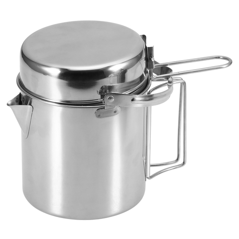 Ensemble de pots de Camping en acier inoxydable 1l, bouilloire de cuisine Portable, ensemble d'ustensiles de cuisine de Camping en plein air, sac à dos, Pot de pique-nique ► Photo 1/6