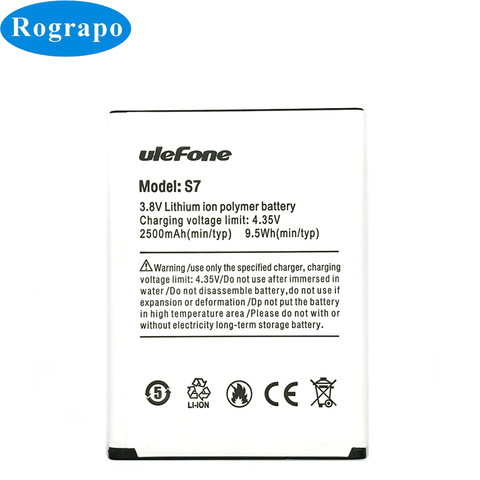 Batterie de remplacement MTK6580, 2500mAh, pour Ulefone S7 / S7 Pro, accumulateur de Batteries de téléphone intelligent 5.0 pouces, nouveau ► Photo 1/4