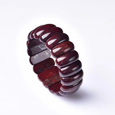 En gros Rouge Pierre De Fer Main Rangée Pierre Naturelle Bracelets Pour Femme Hommes Cadeau Beauté Texture Simple Pierre Bijoux De Mode ► Photo 1/6