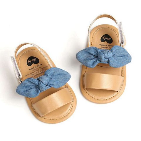 Mode nouveau-né infantile bébé filles princesse chaussures nœud enfant en bas âge d'été sandales PU chaussures antidérapantes 0-18M ► Photo 1/6