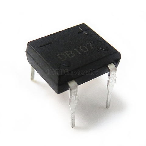 20 pièces/lot DB107 DIP-4 1A 1000V monophasé Diode redresseur pont en Stock ► Photo 1/1