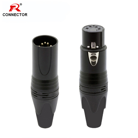 Connecteur de câble XLR, prise mâle XLR à 5 broches ou adaptateur de prise femelle pour Microphone/micro, boîtier en alliage de Zinc + Contact en cuivre ► Photo 1/4