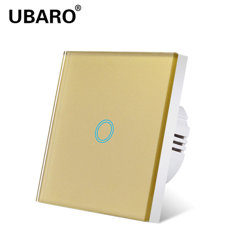 UBARO Crystal Glass Switch Touch Sensor Power Wall Gold Standard-Shallow AC 220 Wall Touch Switch ► Photo 1/6