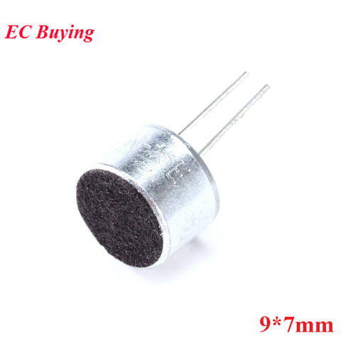 Microphone à condensateur électrique capacitif avec broches, 9x7mm, 5 d, 9x7mm, 9x7mm, 9x7mm, 9x7mm, 9x7mm, 10 pièces ► Photo 1/2