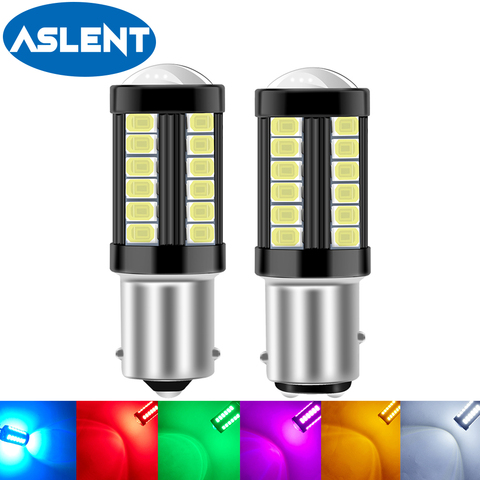 Ampoule de voiture, 2X LED P21W BAYU15S BA15S T20 W21/5W pour LADA DRL P21/5W 1800LM 7440 BAY15D W21W 1157 rouge blanc jaune 1156 ► Photo 1/6