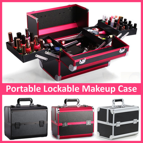 Portable professionnel sac cosmétique valises pour cosmétiques grande capacité femmes voyage maquillage sacs boîte manucure cosmétologie Case ► Photo 1/6