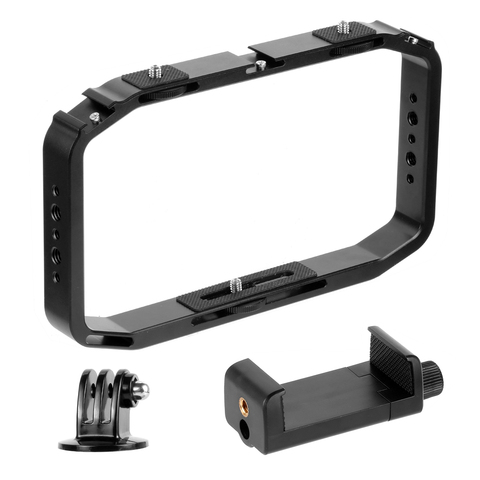 BGNing mise à jour DSLR Cage de montage vidéo stabilisateur de poche Smartphone pince caméra Cage pour Gopro Max 9 8 7 pour Insta360 ONE R caméra ► Photo 1/6