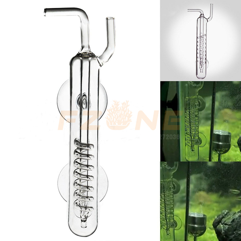 Diffuseur de CO2 en spirale pour Aquarium, compteur de bulles en verre, réservoir atomiseur pour plantation avec ventouse ► Photo 1/6