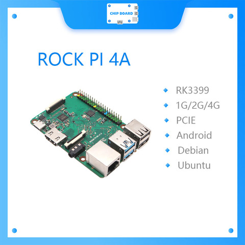 ROCK PI 4A V1.4 Rockchip conseil bras Cortex Six cœurs SBC/ordinateur unique Compatible avec l'affichage officiel de la framboise ► Photo 1/1