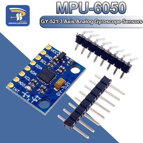 1 ensemble IIC I2C GY-521 MPU-6050 MPU6050 capteurs gyroscopiques analogiques 3 axes + Module accéléromètre pour Arduino avec broches 3-5V DC ► Photo 1/6