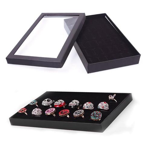 Conteneur à bijoux Transparent porte-bijoux à 36 emplacements, présentoir de bagues, boîte de rangement à bijoux de boucles d'oreilles, organisateur offres spéciales ► Photo 1/6