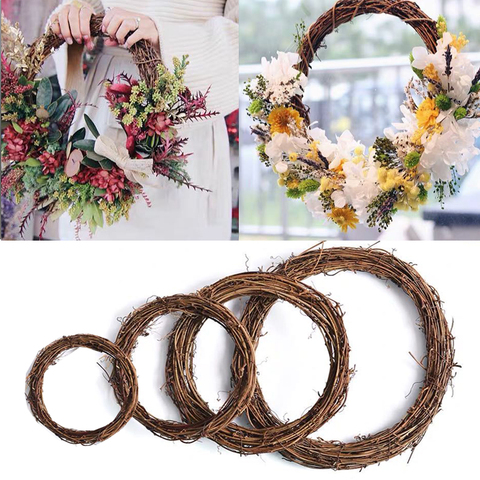 Couronne de vigne en rotin naturel, Base de couronne de vigne, artisanat DIY pour mariage, guirlande de porte, décorations suspendues pour la maison ► Photo 1/6