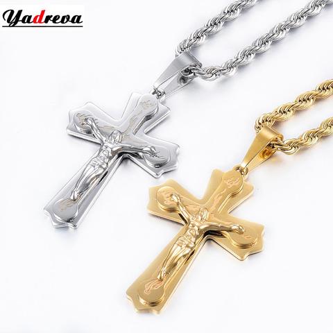 Pendentif en acier inoxydable, bijoux pour hommes et femmes, croix à la mode, vente en gros ► Photo 1/4