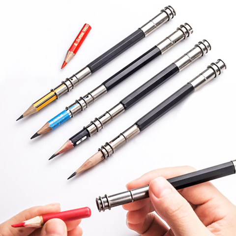 1 pièces crayon Extender porte-stylo réglable double tête/tête unique Art croquis étudiant stylo couverture outil ► Photo 1/6