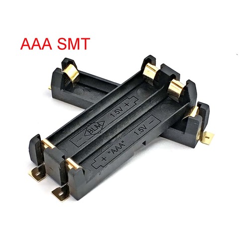 Haute qualité 1/2 fente support de pile AAA SMD SMT boîte de batterie avec broches en Bronze bricolage Lithium batterie boîte à ressort ► Photo 1/4