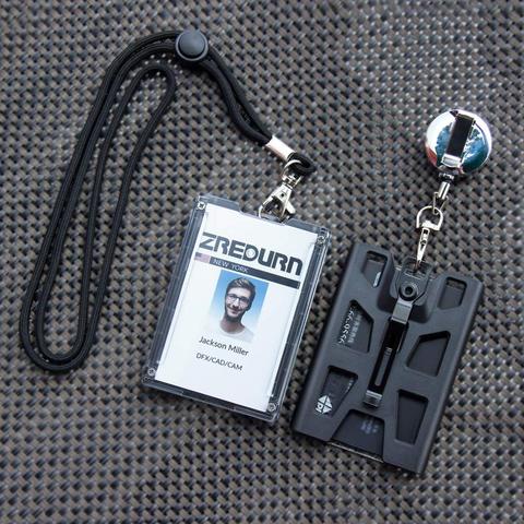 ZAYEX – porte-cartes d'identité Durable, porte-Badge avec Clip pour lanière, pour les bureaux, l'école, le permis de conduire, peut contenir 1 à 4 cartes ► Photo 1/6