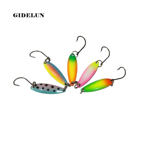 3cm 2g 5 pièces couleurs mélangées cuillère de pêche Spinner leurre truite appât de pêche artificiel Pesca matériel de pêche ► Photo 1/6