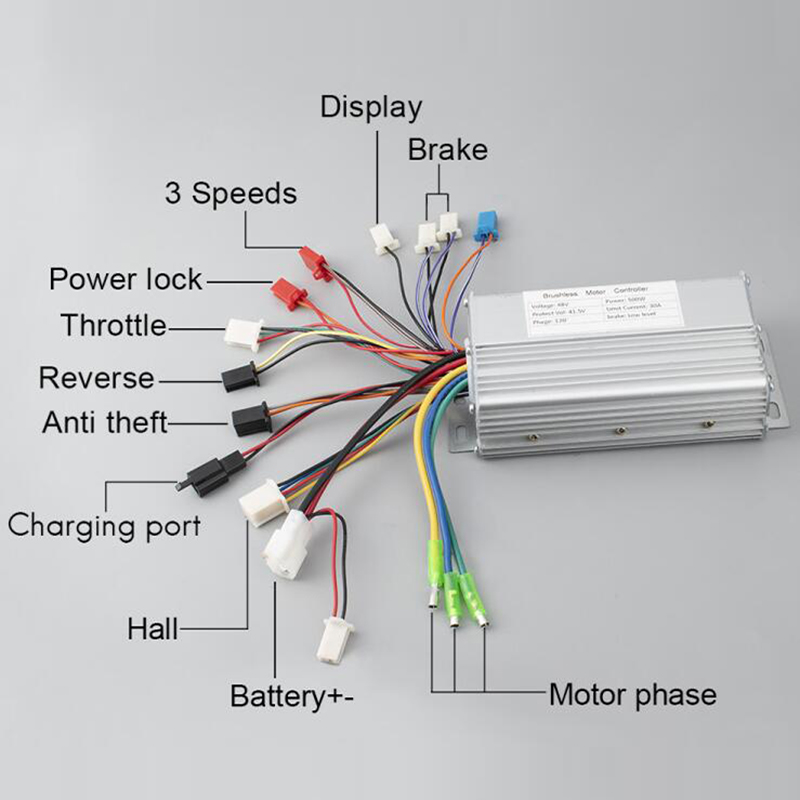 Kit Contrôleur Moteur 24V 500W Pour Scooter électrique, VTT, E-bike