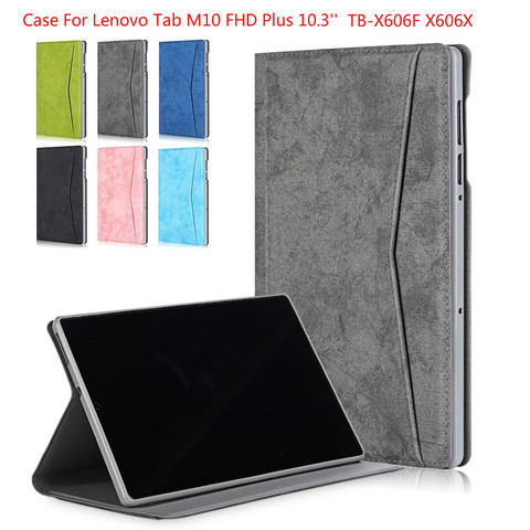 Coque en cuir pour Lenovo Tab M10 FHD Plus, coque Folio pour tablette Lenovo M10 FHD Plus, 10.3 x 606x ► Photo 1/6