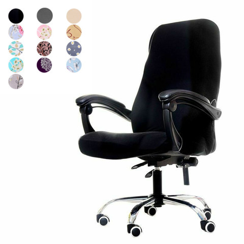 Chaise de bureau solide couvre solide Anti-sale Stretch Spandex ordinateur siège housse housse amovible housses pour chaises de siège de bureau ► Photo 1/6