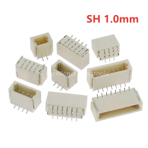 JST SH – connecteur SMD vertical à pas de 1.0mm, 20 pièces, 1.0mm, 2P 3P 4P 5P 6P 7P 8P 9P 10 broches ► Photo 1/4