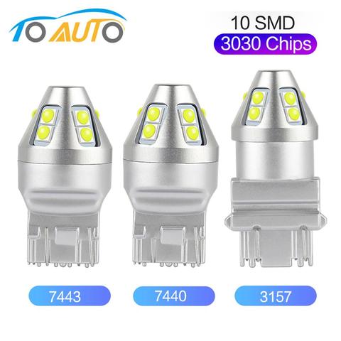 Ampoule Led 7440 T25 7443 12V | Ampoule W21W W21/5W WY21W P27 7W, Led 3157 puces de sauvegarde automatique, lampe DRL de clignotant de voiture ► Photo 1/6