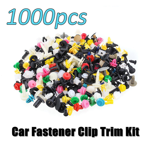 500/1000 pièces Auto mixte attache véhicule voiture pare-chocs Clips retenue attache Rivet porte panneau Liner universel ajustement pour toutes les voiture ► Photo 1/6