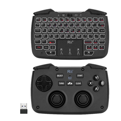 Rii RK707 2.4GHz sans fil Portable contrôleur de jeu clavier souris Combo pour PC/framboise Pi2/Android TV Google/TV B ► Photo 1/6