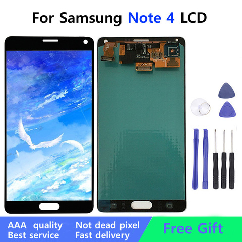 Super AMOLED téléphone LCD pour Samsung Galaxy Note 4 Note4 N910 N910A N910F N910H écran tactile numériseur assemblée + outils ► Photo 1/6