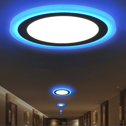 DBF-plafonnier carré ou rond, design moderne, luminaire à intensité réglable, lumière blanche chaude/froide ou bleue, luminaire décoratif de plafond, idéal pour un salon ou une allée, 6/9/16W, LED ► Photo 1/6