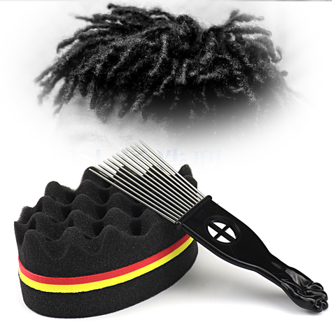 Nouvelle éponge de brosse à cheveux torsadée magique double face, bobine africaine cheveux ondulés tresse torsadée peur torsion serrure tresse outil de brosse à friser ► Photo 1/6